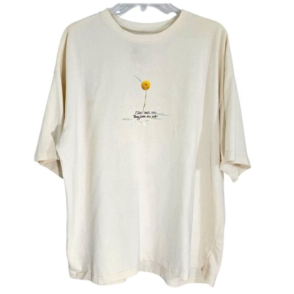 Paper Planes Men's Cream No Love Lost Graphic Shirt Short Sleeve Cotton Size XL - Picture 1 of 11